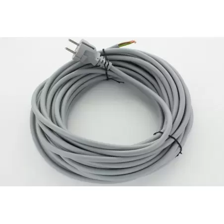 CABLE ELECTRIQUE + FICHE EN 3x1,5 MM2 LONGUEUR 15M GRIS